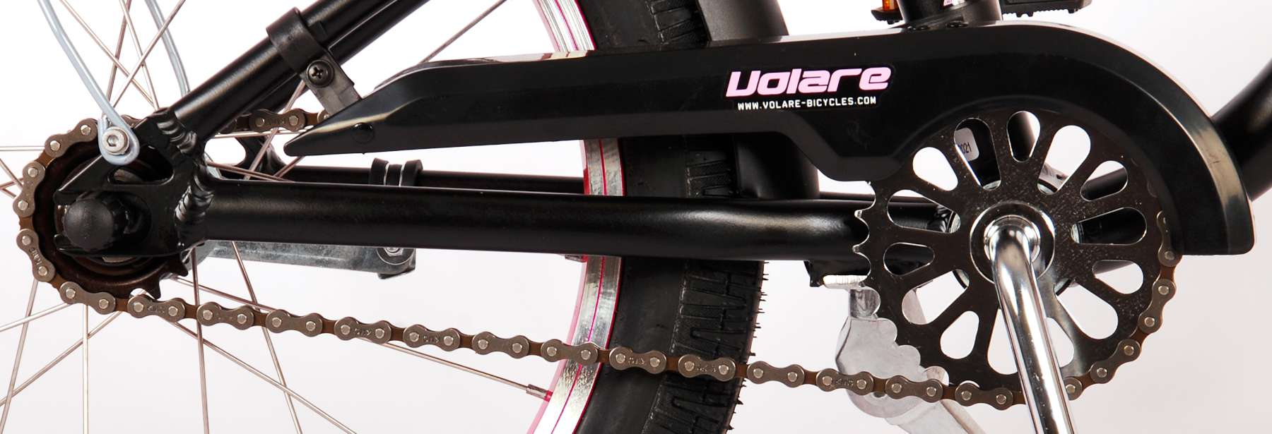 Volare Miracle Cruiser Kinderfahrrad – Mädchen – 18 Zoll – Mattschwarz – Prime Collection 7