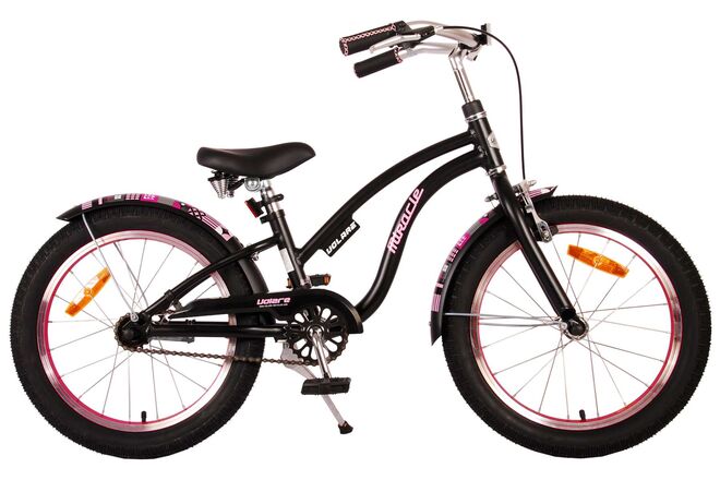 Volare Miracle Cruiser Kinderfahrrad – Mädchen – 18 Zoll – Mattschwarz – Prime Collection