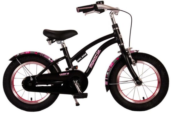 Volare Miracle Kinderfahrrad – Mädchen – 14 Zoll – Mattschwarz – Prime Collection