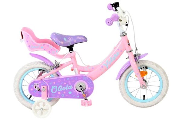 Volare Olivia Kinderfahrrad - Mädchen - 12 Zoll - Rosa - Zwei Handbremsen