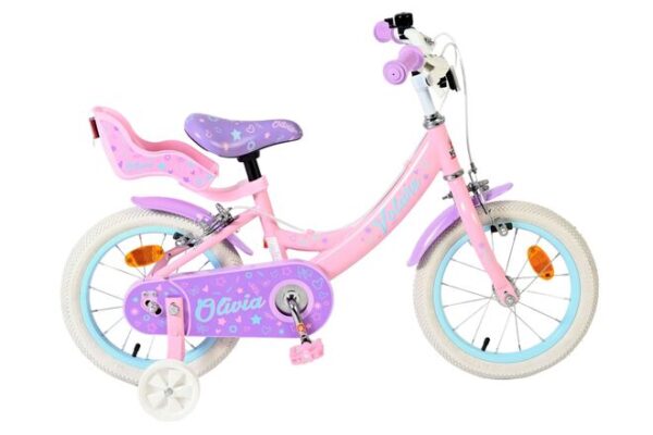 Volare Olivia Kinderfahrrad - Mädchen - 14 Zoll - Rosa - Zwei Handbremsen
