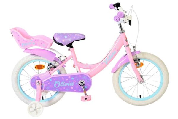 Volare Olivia Kinderfahrrad - Mädchen - 16 Zoll - Rosa - Zwei Handbremsen