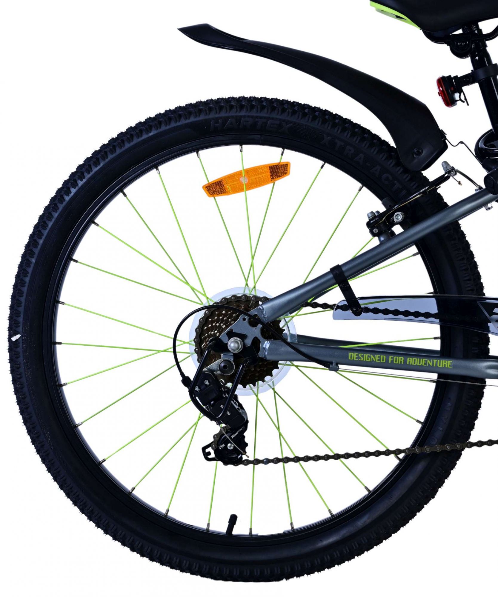 Volare Rocky Kinderfahrrad – 24 Zoll – Grün – 7 Gänge 3