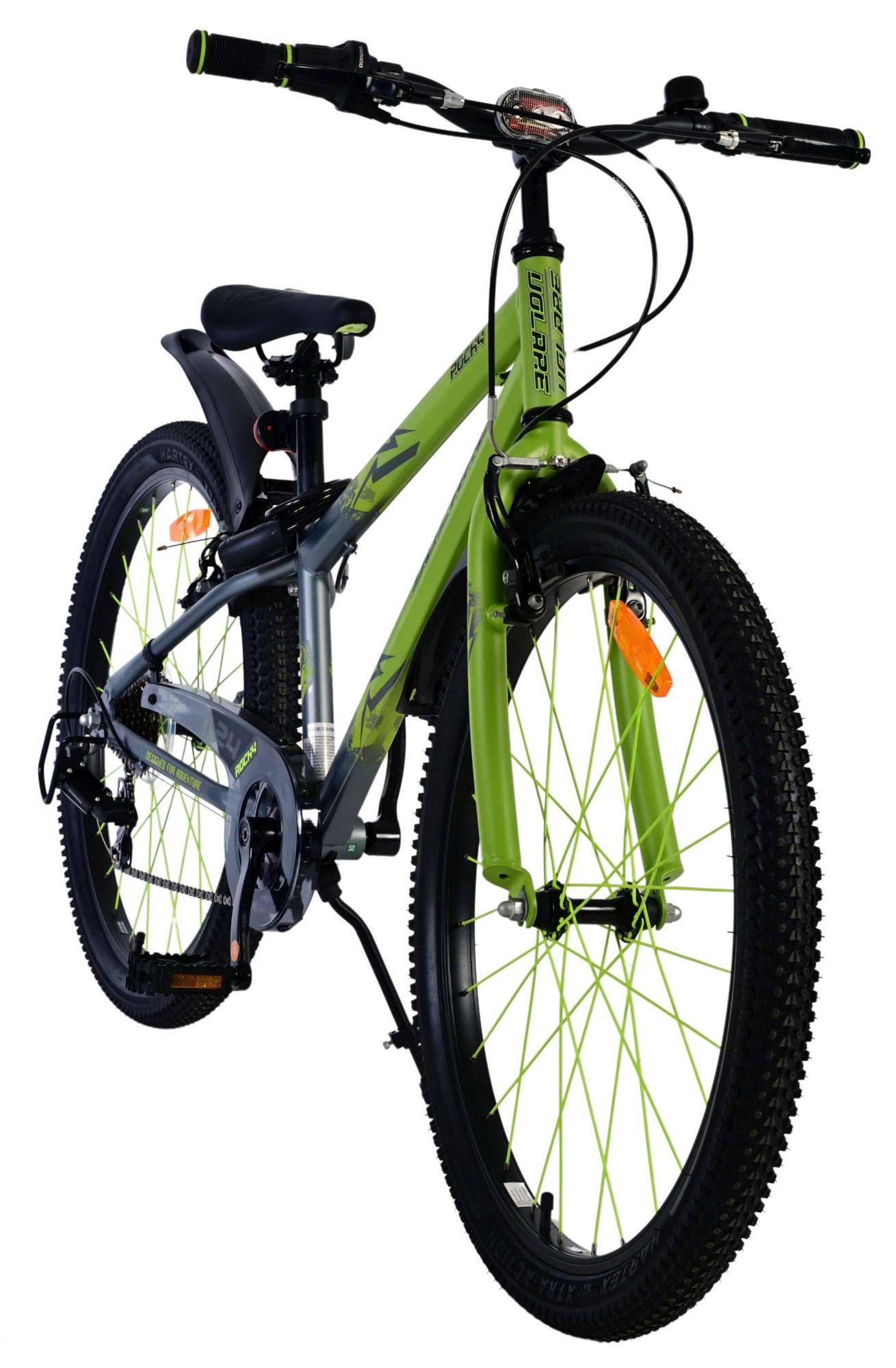 Volare Rocky Kinderfahrrad – 24 Zoll – Grün – 7 Gänge 7