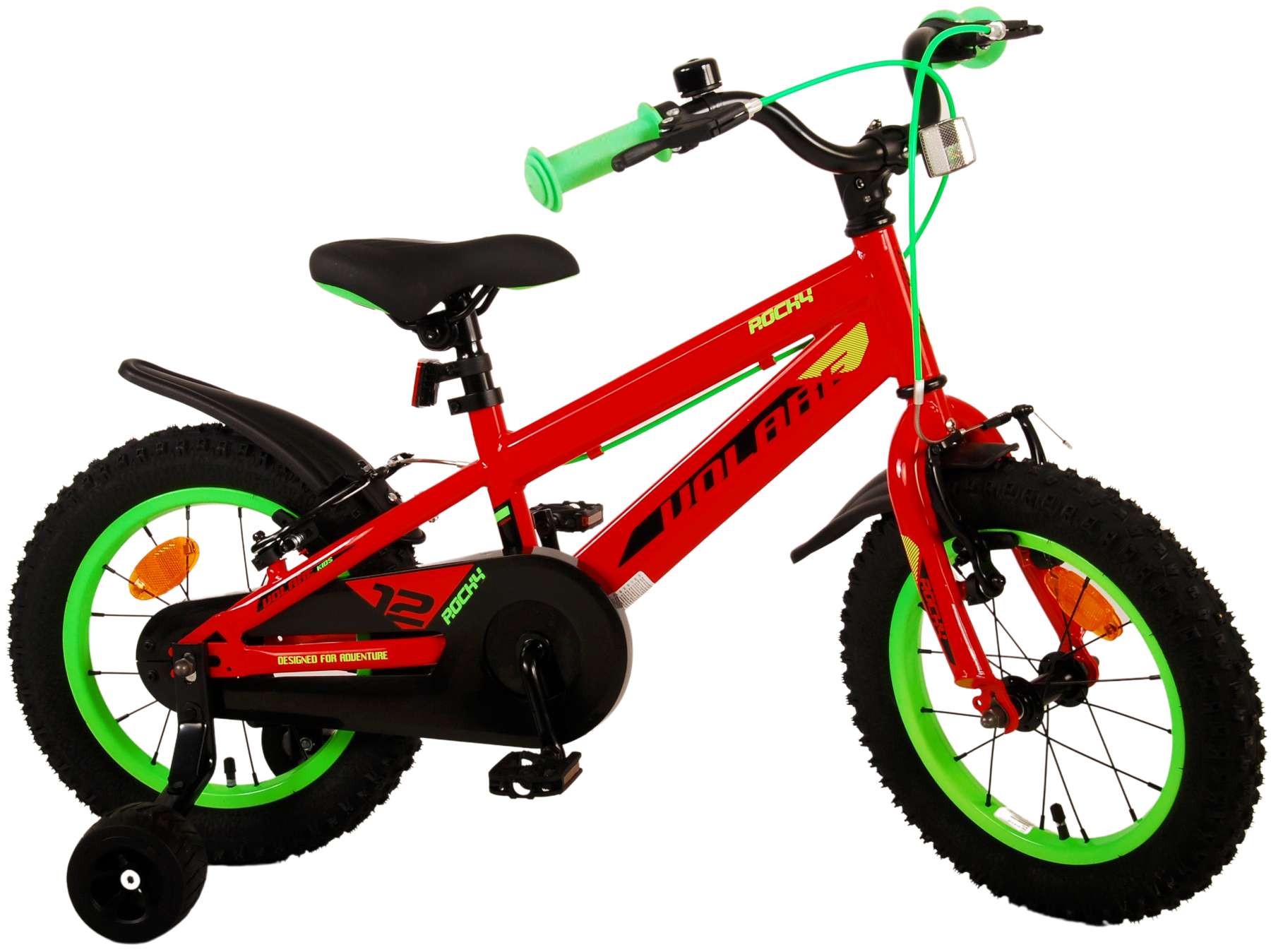 Volare Rocky Kinderfahrrad - Jungen - 14 Zoll - Rot - Zwei Handbremsen