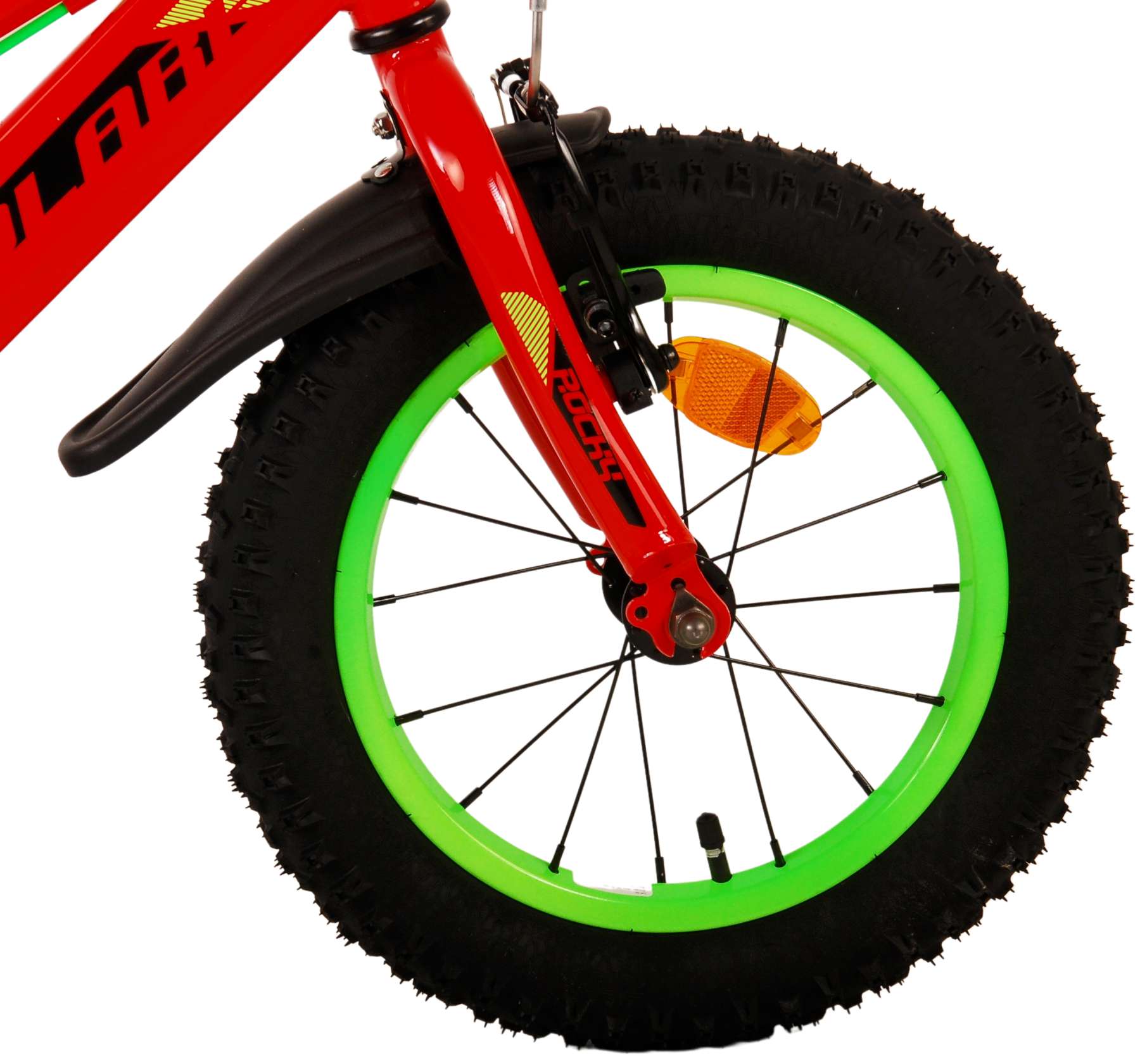 Volare Rocky Kinderfahrrad - Jungen - 14 Zoll - Rot - Zwei Handbremsen