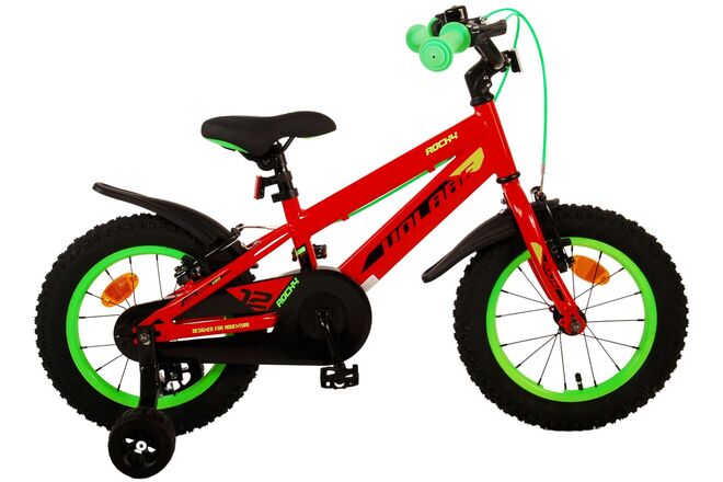 Volare Rocky Kinderfahrrad - Jungen - 14 Zoll - Rot - Zwei Handbremsen