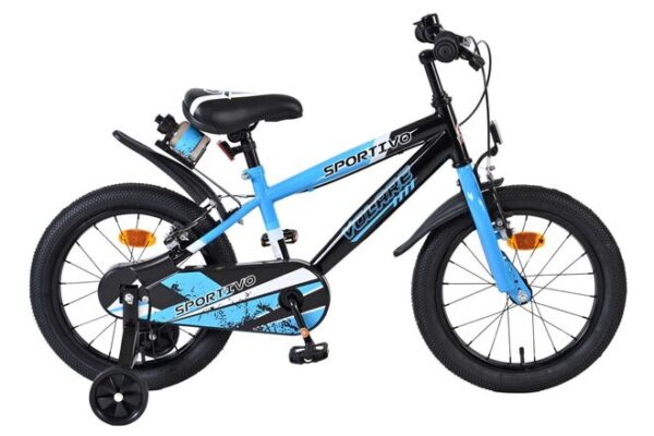 Volare Sportivo Kinderfahrrad - Jungen - 16 Zoll - Blau Schwarz - Zwei Handbremsen