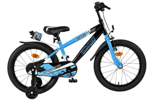 Volare Sportivo Kinderfahrrad - Jungen - 18 Zoll - Blau Schwarz