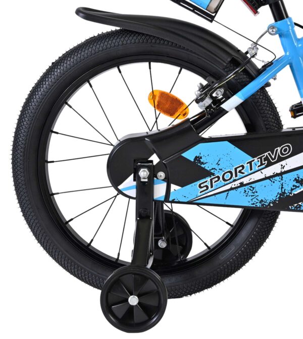 Volare Sportivo Kinderfahrrad - Jungen - 18 Zoll - Blau Schwarz - Zwei Handbremsen