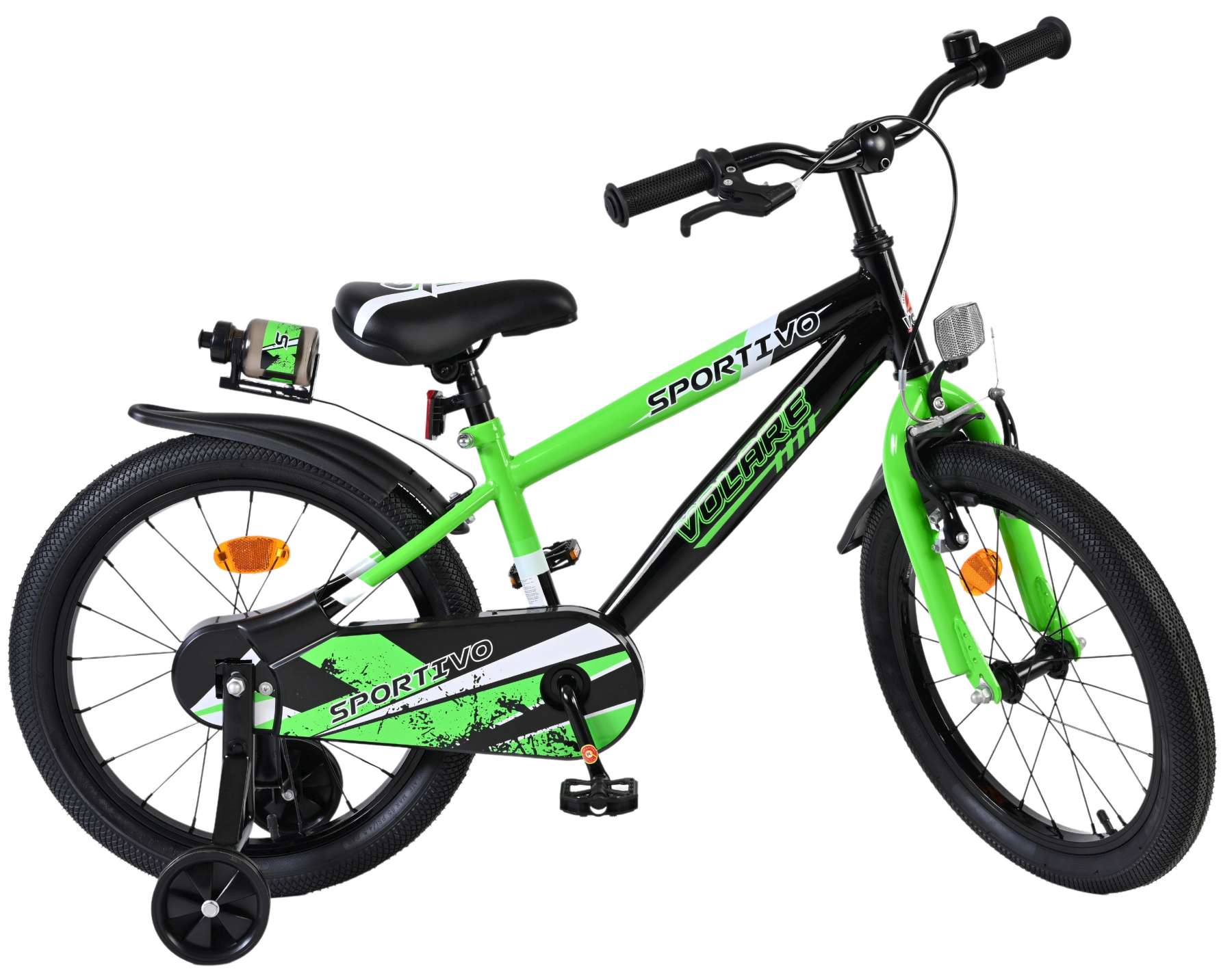 Volare Sportivo Kinderfahrrad - Jungen - 18 Zoll - Grün Schwarz