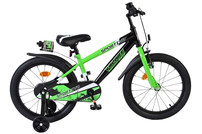 Volare Sportivo Kinderfahrrad - Jungen - 18 Zoll - Grün Schwarz