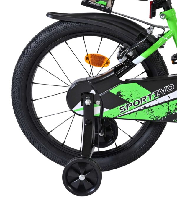 Volare Sportivo Kinderfahrrad - Jungen - 18 Zoll - Grün Schwarz - Zwei Handbremsen