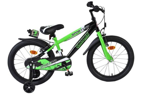 Volare Sportivo Kinderfahrrad - Jungen - 18 Zoll - Grün Schwarz - Zwei Handbremsen