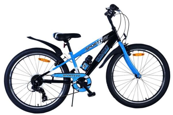 Volare Sportivo Kinderfahrrad – Jungen – 24 Zoll – Schwarz/Blau – 7 Gänge