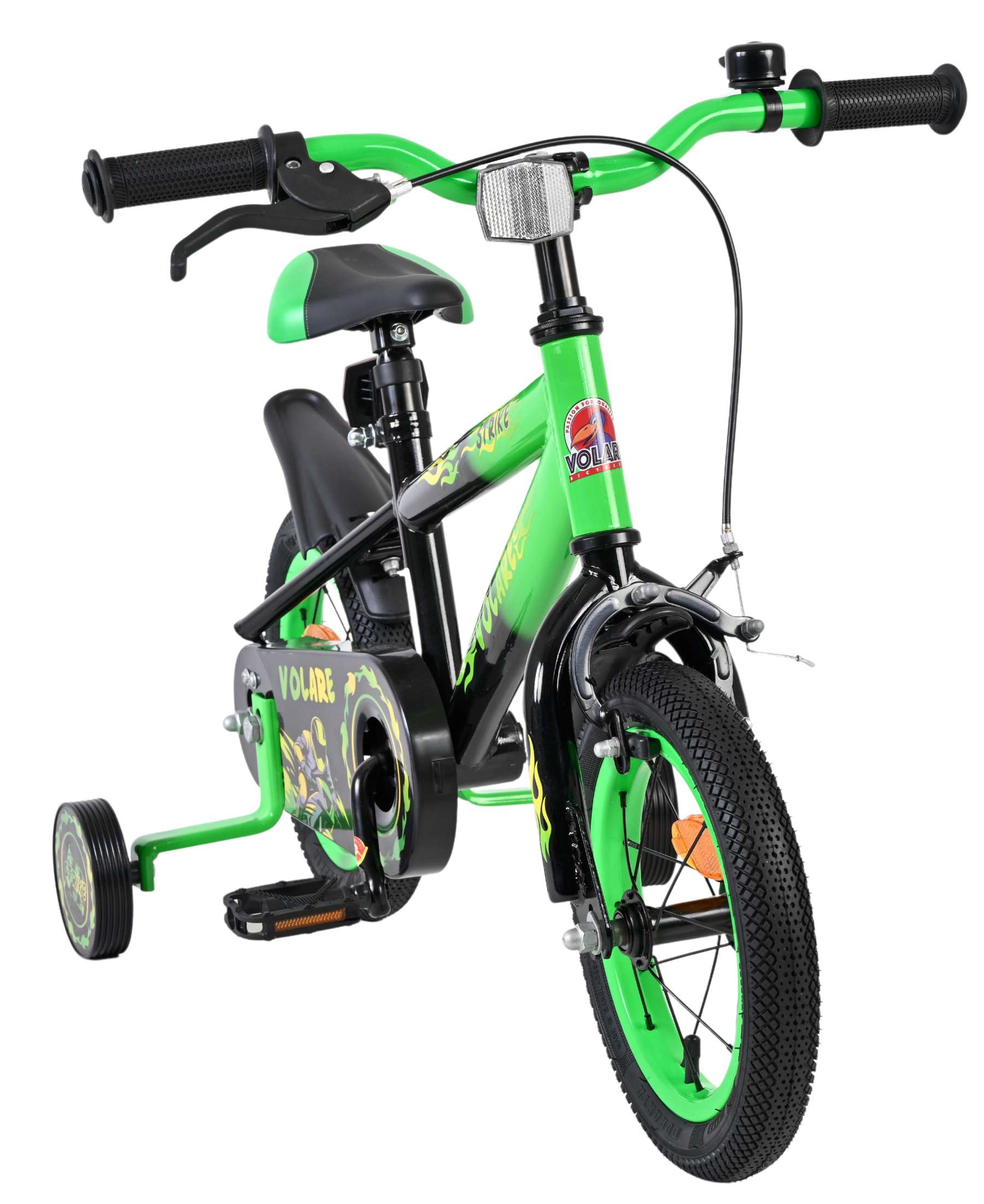Volare Strike Kinderfahrrad - Jungen - 12 Zoll - Schwarz Grün