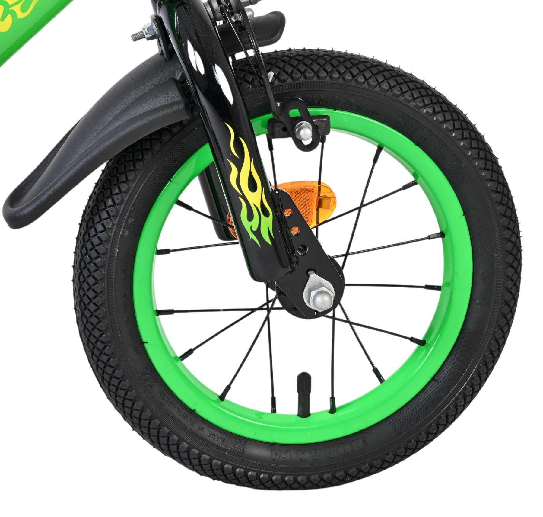 Volare Strike Kinderfahrrad - Jungen - 12 Zoll - Schwarz/Grün - Zwei Handbremsen