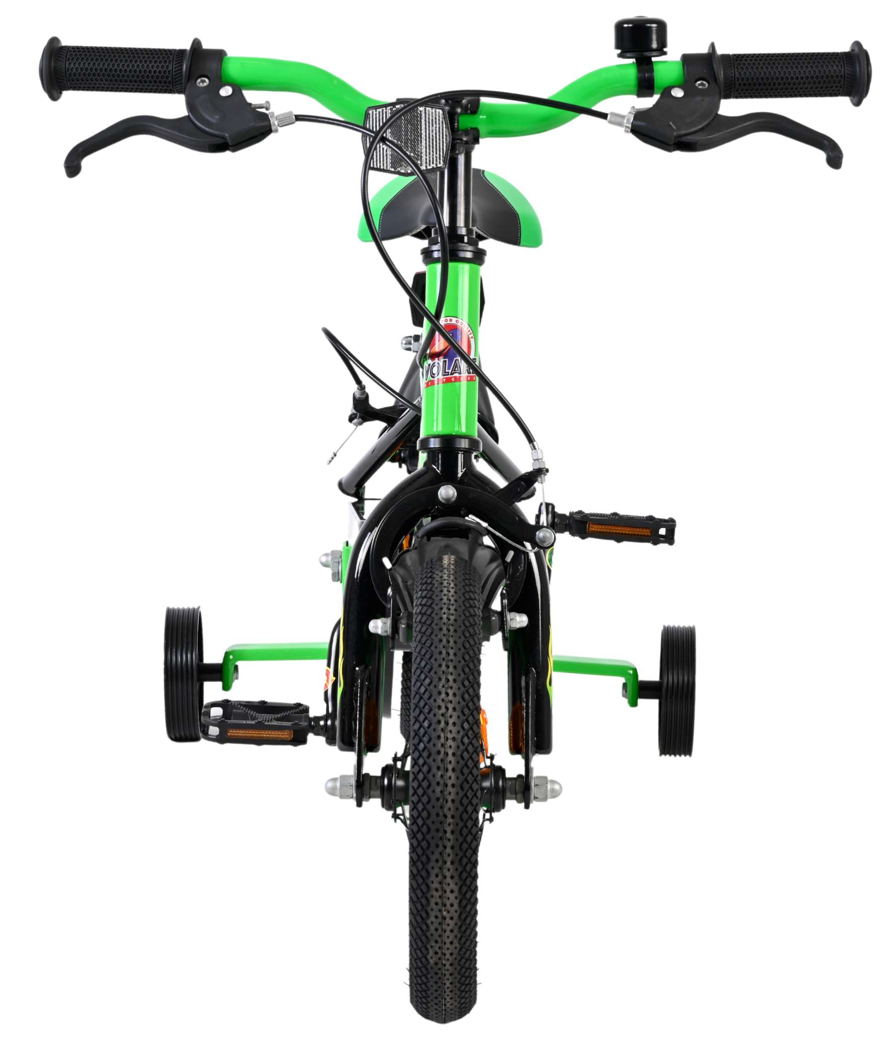 Volare Strike Kinderfahrrad - Jungen - 12 Zoll - Schwarz/Grün - Zwei Handbremsen