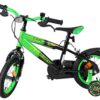 Volare Strike Kinderfahrrad - Jungen - 12 Zoll - Schwarz Grün - Zwei Handbremsen