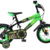 Volare Strike Kinderfahrrad - Jungen - 12 Zoll - Schwarz/Grün - Zwei Handbremsen