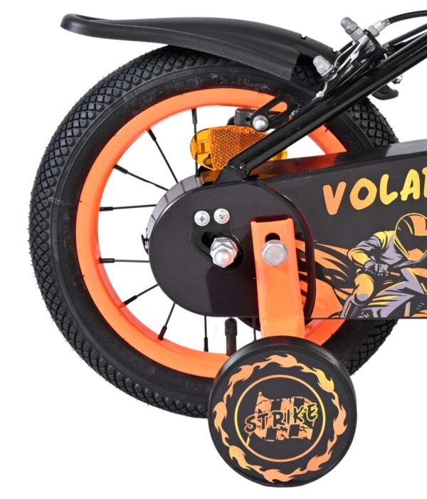 Volare Strike Kinderfahrrad - Jungen - 12 Zoll - Schwarz-Orange - Zwei Handbremsen
