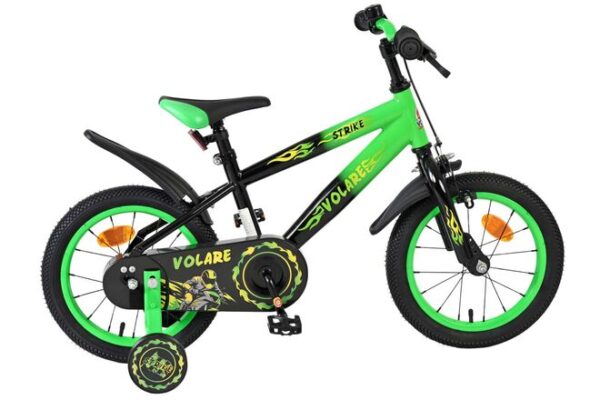 Volare Strike Kinderfahrrad - Jungen - 14 Zoll - Schwarz Grün