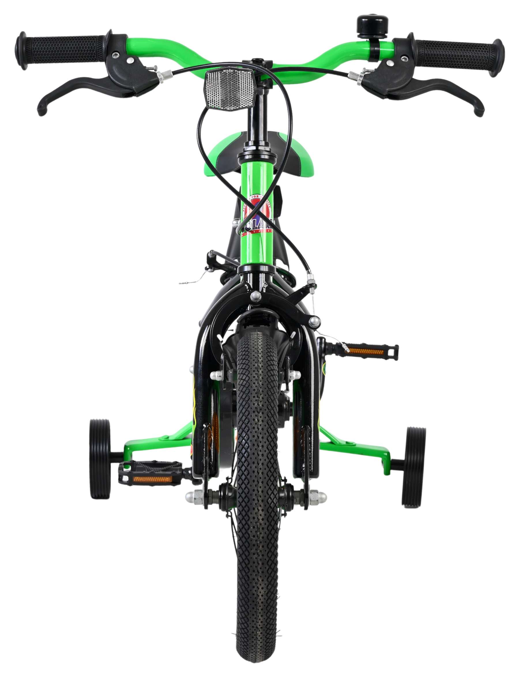 Volare Strike Kinderfahrrad - Jungen - 14 Zoll - Schwarz Grün - Zwei Handbremsen