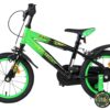 Volare Strike Kinderfahrrad - Jungen - 14 Zoll - Schwarz Grün - Zwei Handbremsen
