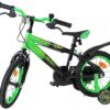 Volare Strike Kinderfahrrad - Jungen - 14 Zoll - Schwarz/Grün - Zwei Handbremsen