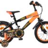 Volare Strike Kinderfahrrad - Jungen - 14 Zoll - Schwarz Orange - Zwei Handbremsen