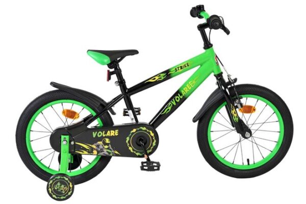 Volare Strike Kinderfahrrad - Jungen - 16 Zoll - Schwarz Grün