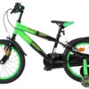 Volare Strike Kinderfahrrad - Jungen - 16 Zoll - Schwarz/Grün - Zwei Handbremsen