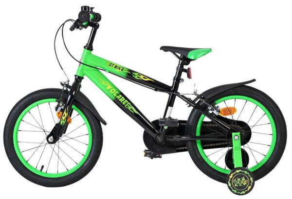 Volare Strike Kinderfahrrad - Jungen - 16 Zoll - Schwarz/Grün - Zwei Handbremsen