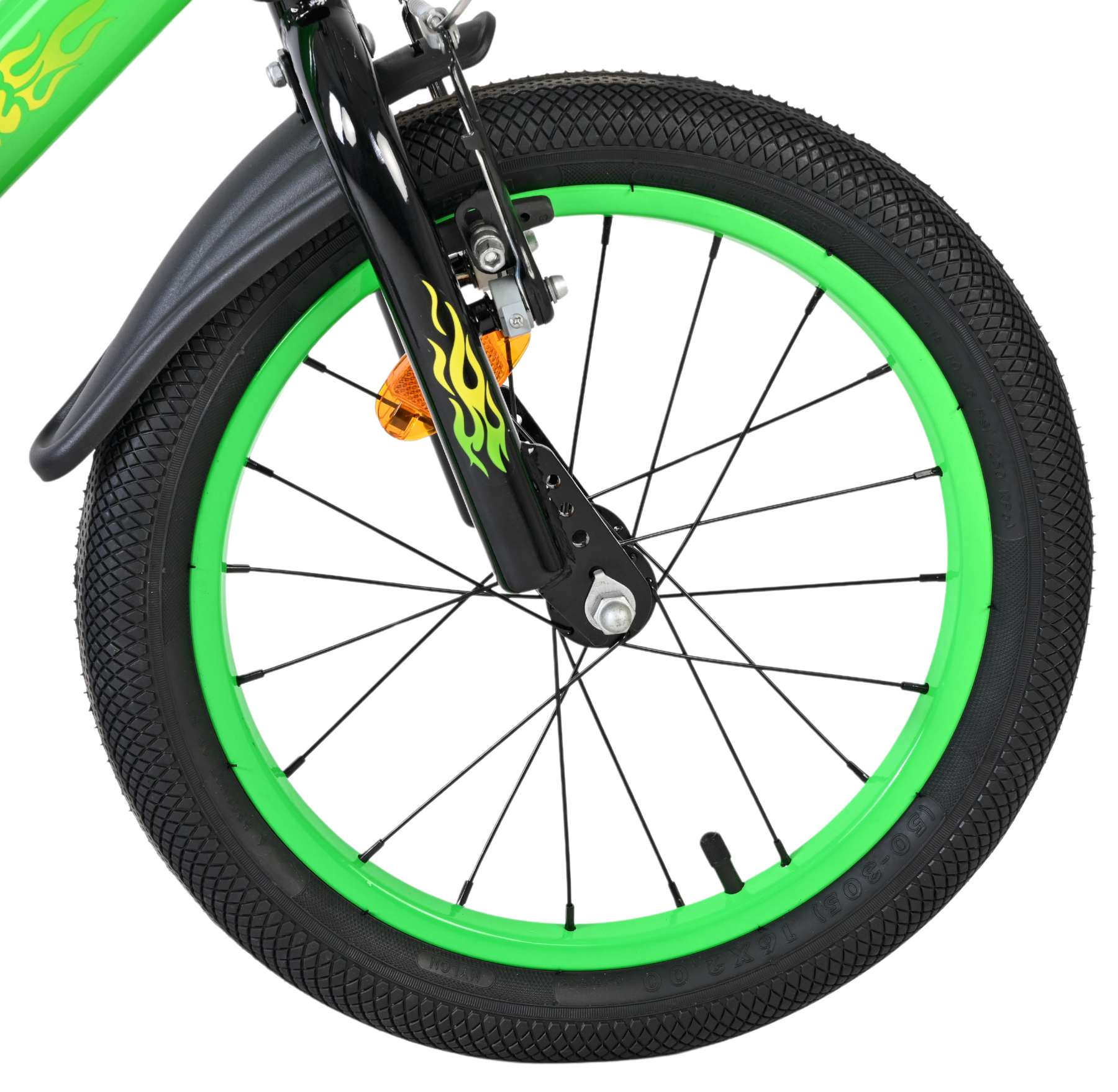 Volare Strike Kinderfahrrad - Jungen - 16 Zoll - Schwarz/Grün - Zwei Handbremsen