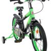 Volare Strike Kinderfahrrad - Jungen - 16 Zoll - Schwarz/Grün - Zwei Handbremsen