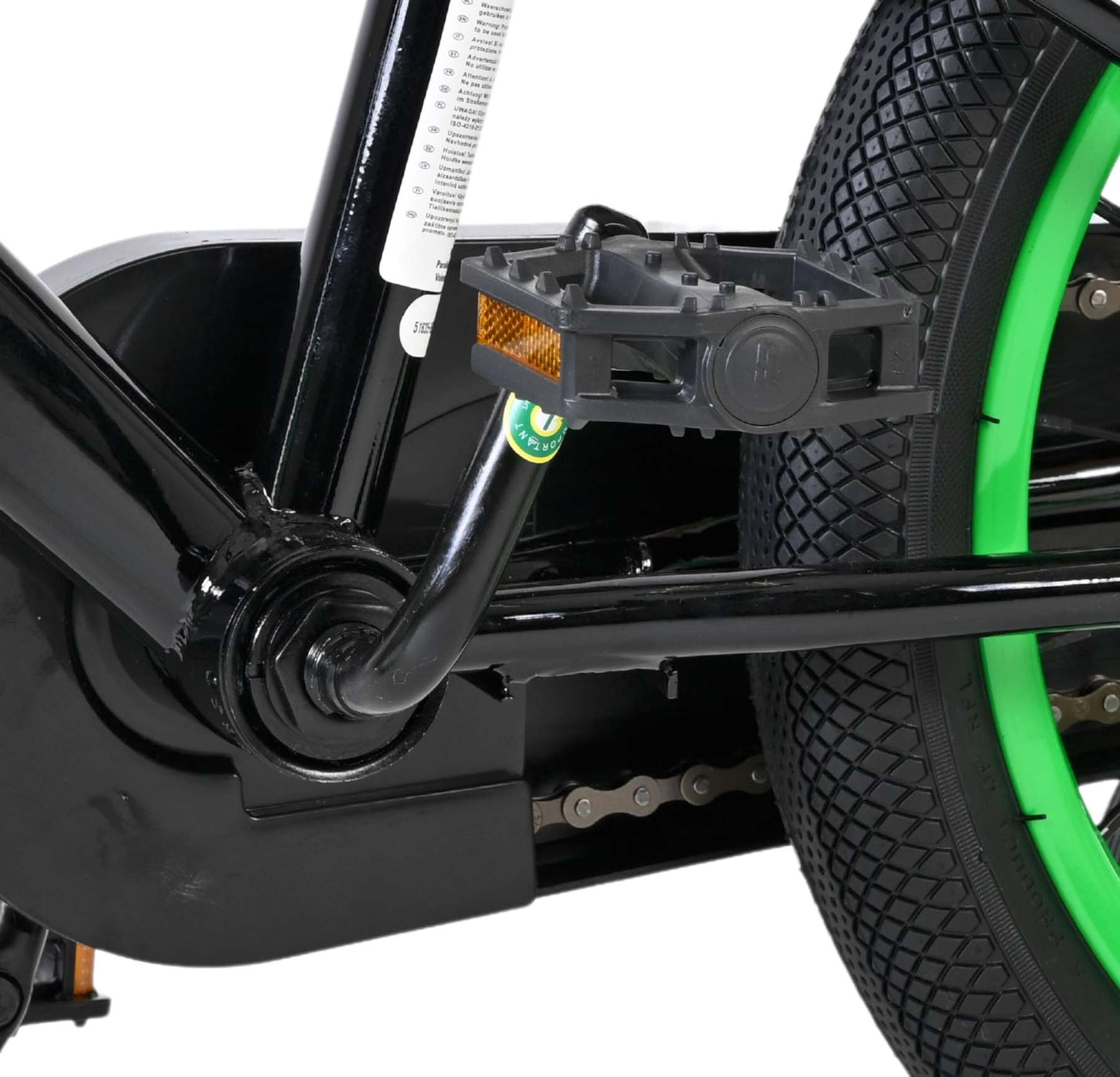 Volare Strike Kinderfahrrad - Jungen - 16 Zoll - Schwarz/Grün - Zwei Handbremsen