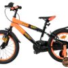Volare Strike Kinderfahrrad - Jungen - 16 Zoll - Schwarz Orange - Zwei Handbremsen
