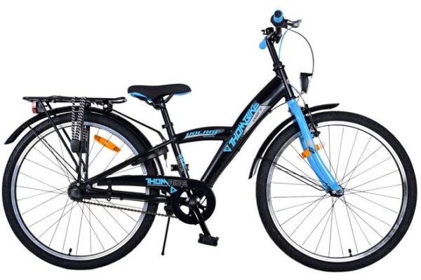 Volare Thombike Kinderfahrrad – Jungen – 24 Zoll – Schwarz Blau – 3 Gänge