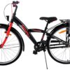 Volare Thombike Kinderfahrrad – Jungen – 26 Zoll – Schwarz Rot – 3 Gänge 9