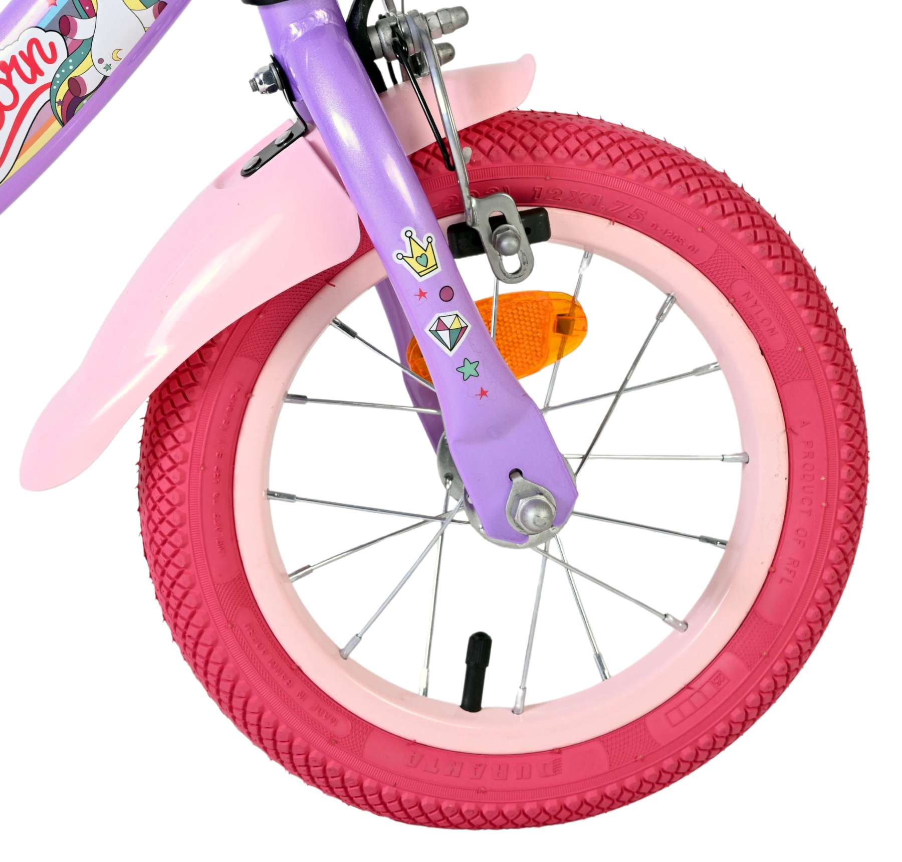 Volare Unicorn Kinderfahrrad – Mädchen – 12 Zoll – Lila