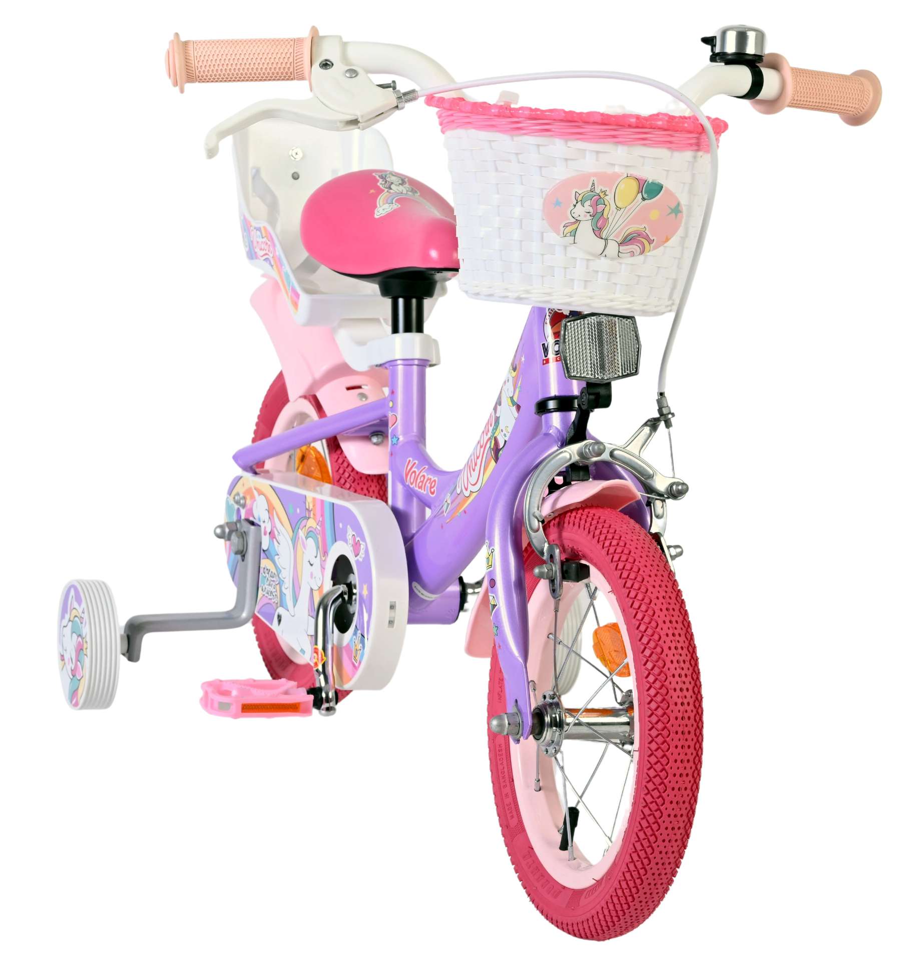 Volare Unicorn Kinderfahrrad – Mädchen – 12 Zoll – Lila
