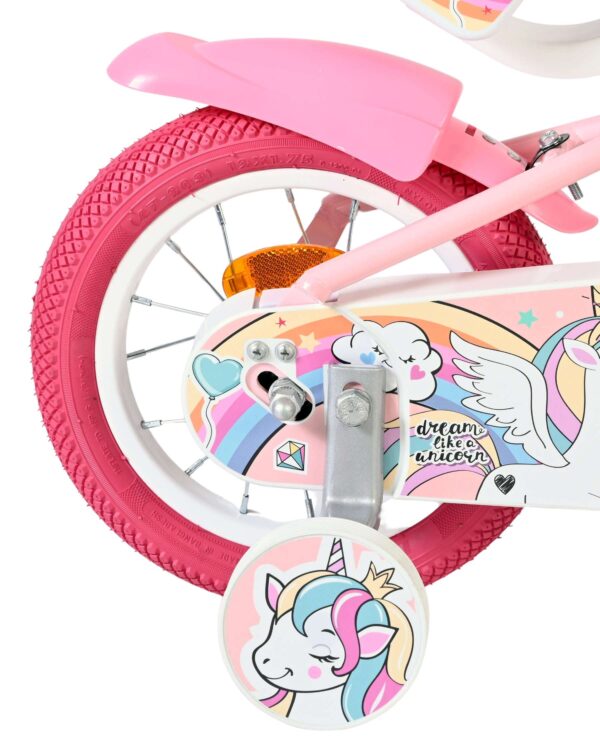 Volare Unicorn Kinderfahrrad – Mädchen – 12 Zoll – Rosa