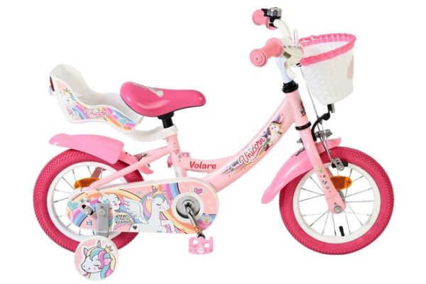 Volare Unicorn Kinderfahrrad – Mädchen – 12 Zoll – Rosa