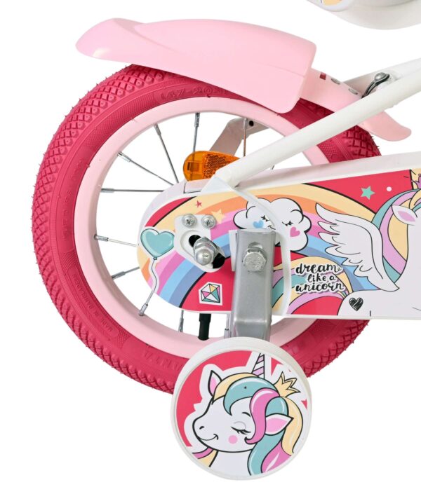 Volare Unicorn Kinderfahrrad – Mädchen – 12 Zoll – Weiß