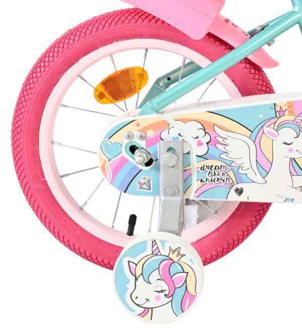 Volare Unicorn Kinderfahrrad – Mädchen – 14 Zoll – Grün