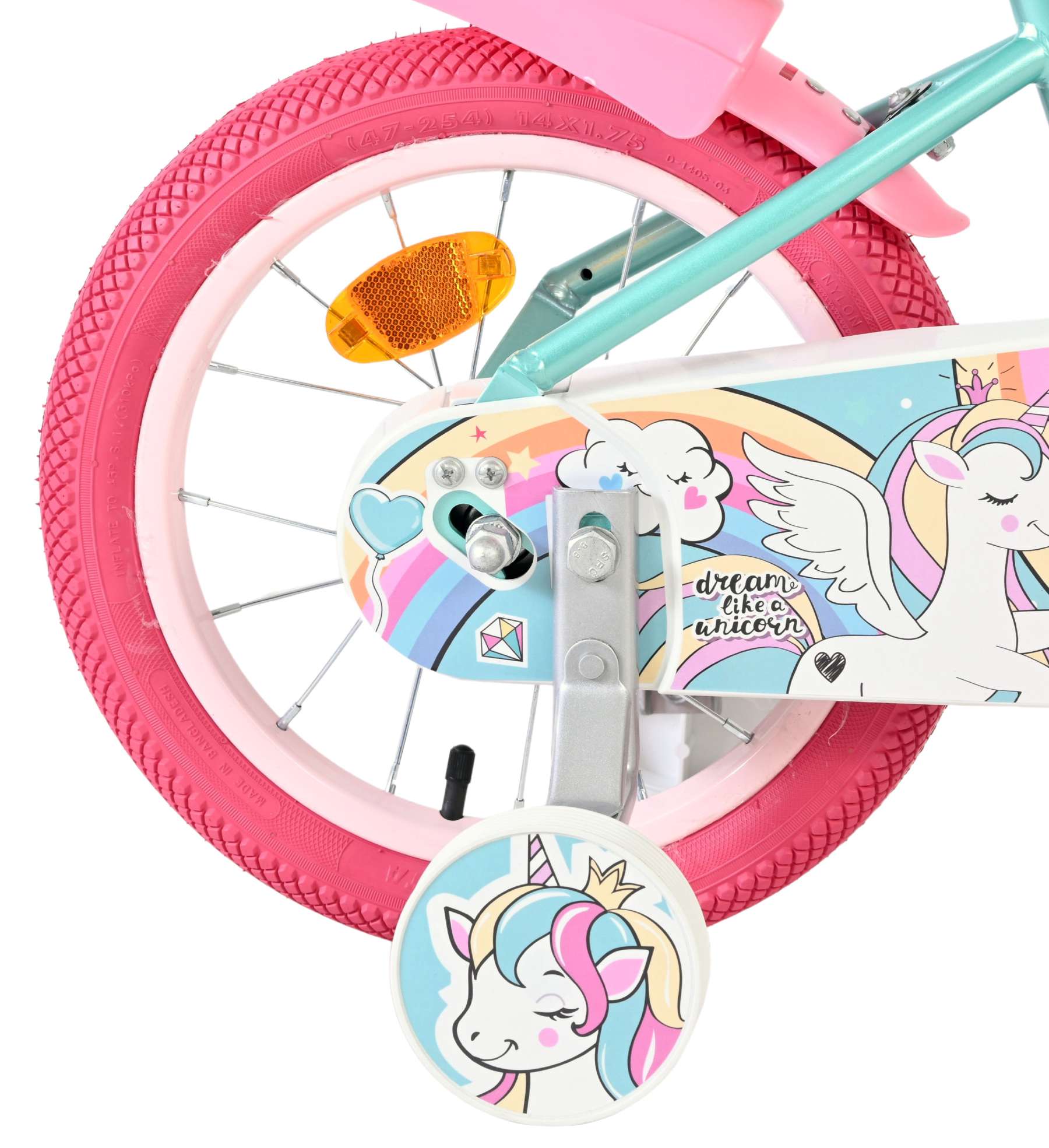 Volare Unicorn Kinderfahrrad – Mädchen – 14 Zoll – Grün