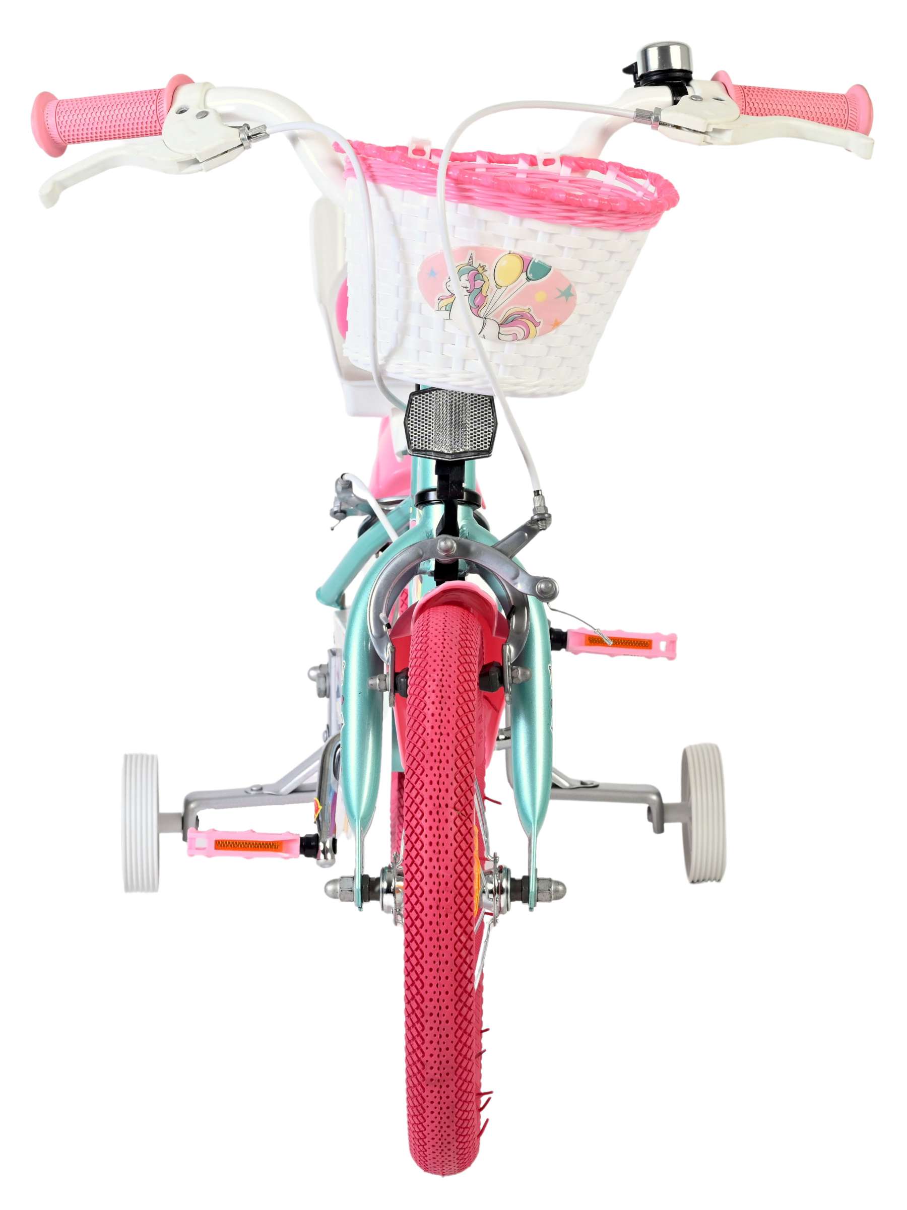 Volare Unicorn Kinderfahrrad - Mädchen - 14 Zoll - Grün - Zwei Handbremsen
