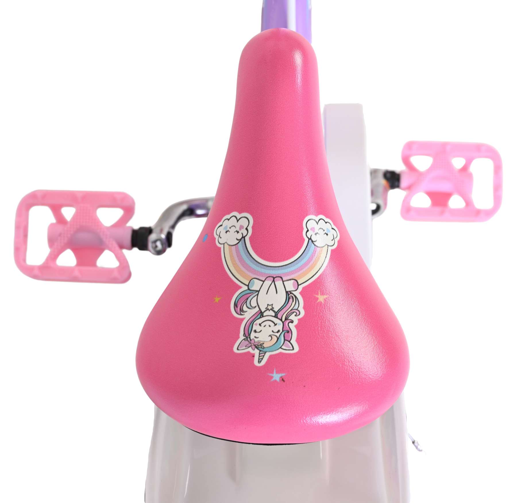 Volare Unicorn Kinderfahrrad - Mädchen - 14 Zoll - Lila - Zwei Handbremsen