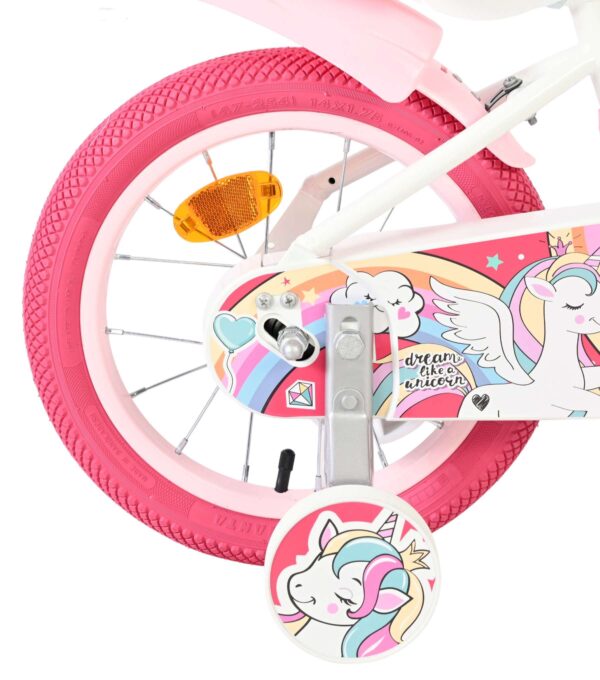 Volare Unicorn Kinderfahrrad – Mädchen – 14 Zoll – Weiß