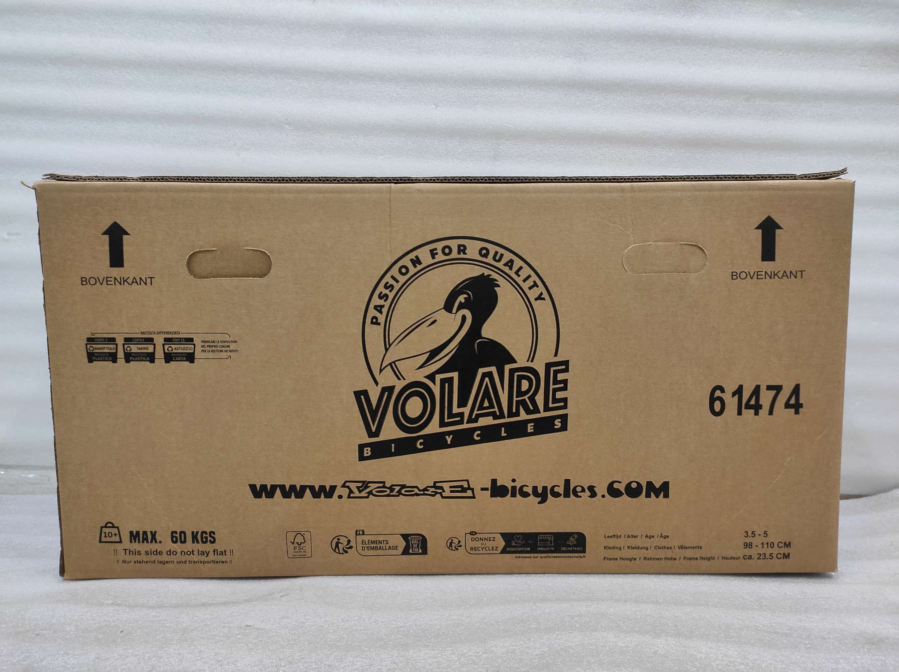 Volare Unicorn Kinderfahrrad - Mädchen - 14 Zoll - Weiß - Zwei Handbremsen